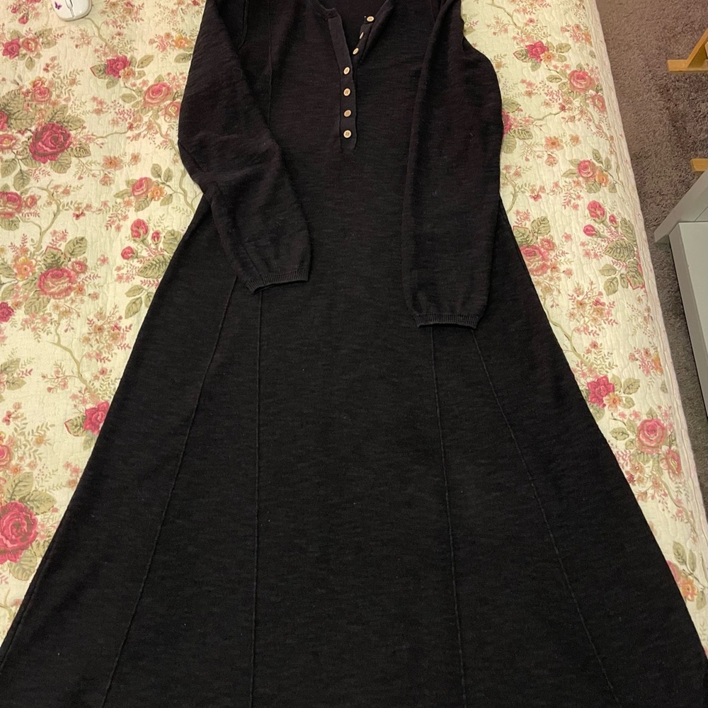 Free People Black Long Sleeve Sweater Dress